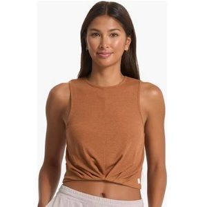 Vuori Women's Cove High Neck Tank size medium color Dark Palo Santo Heather